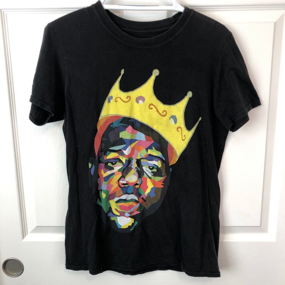 Notorious B.I.G. Crown “Stained Glass” T Shirt Black Biggie Smalls Men’s Sz S